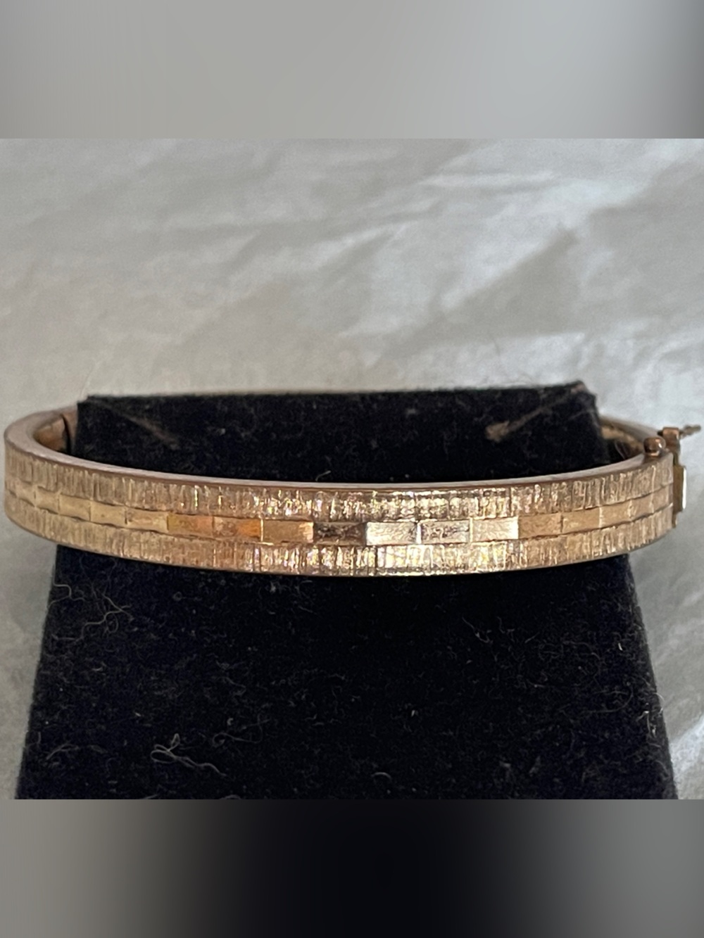 14KRGP SE Germany Vintage Gold Plated Geometric design Bangle bracelet